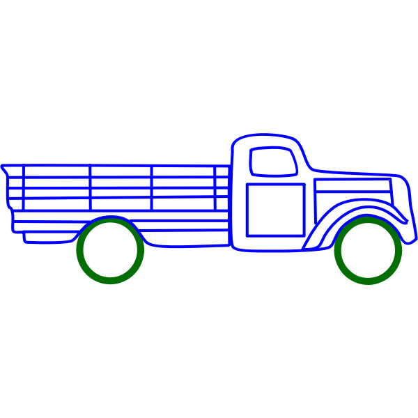 Line art vector clip art of old truck ZIS 15