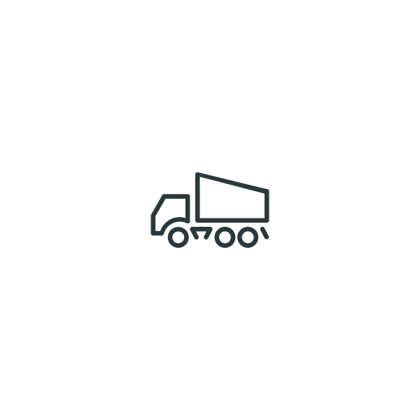 Dump truck icon line art vector drawing