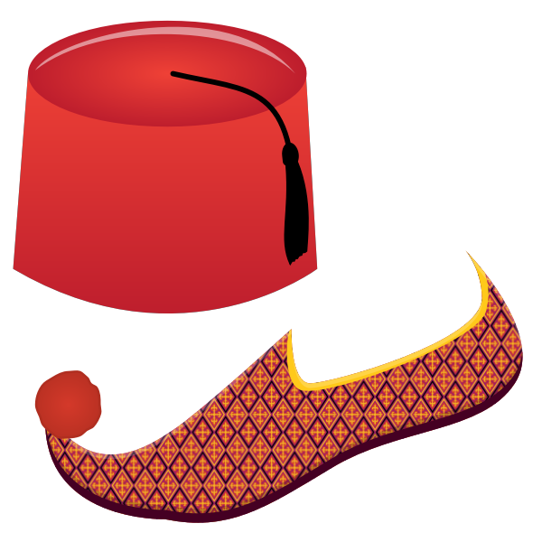 Fez and Turkish shoe vector illustration