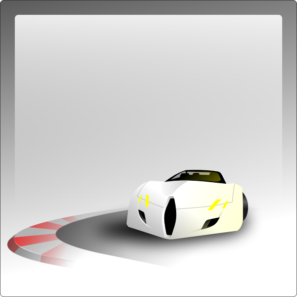 Vector graphics of car in a bend