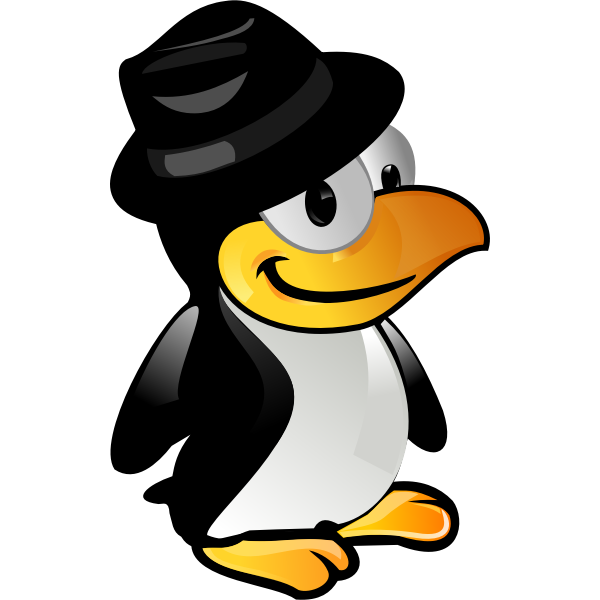 Tux with black hat vector image