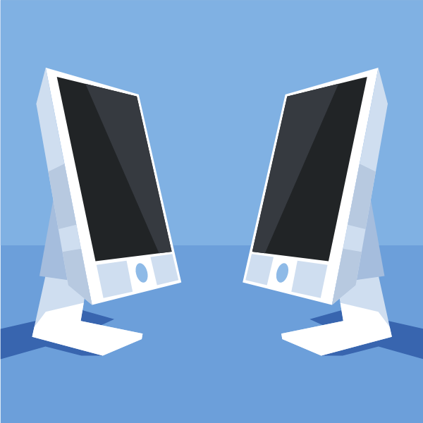 Two computer monitors