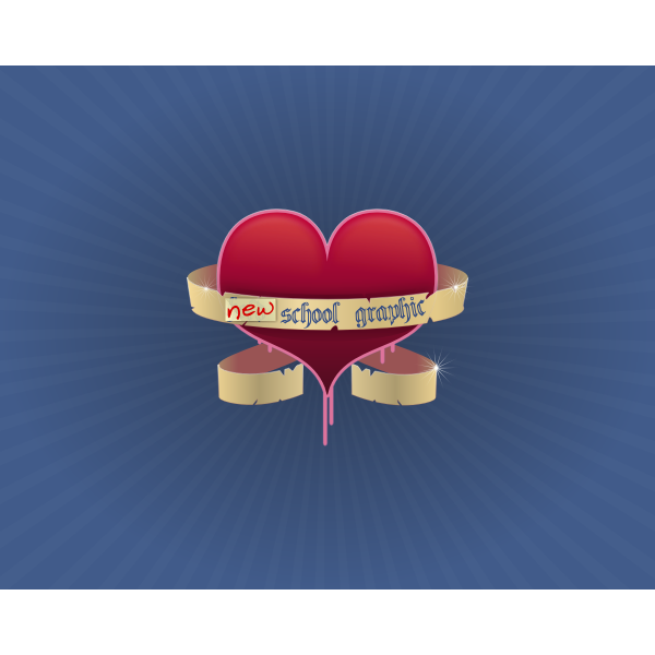 Big heart with ribbon vector image