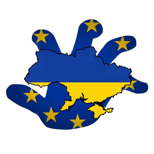 EU grabbing Ukraine vector illustration