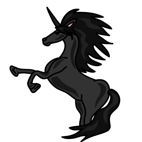 Unicorn in black