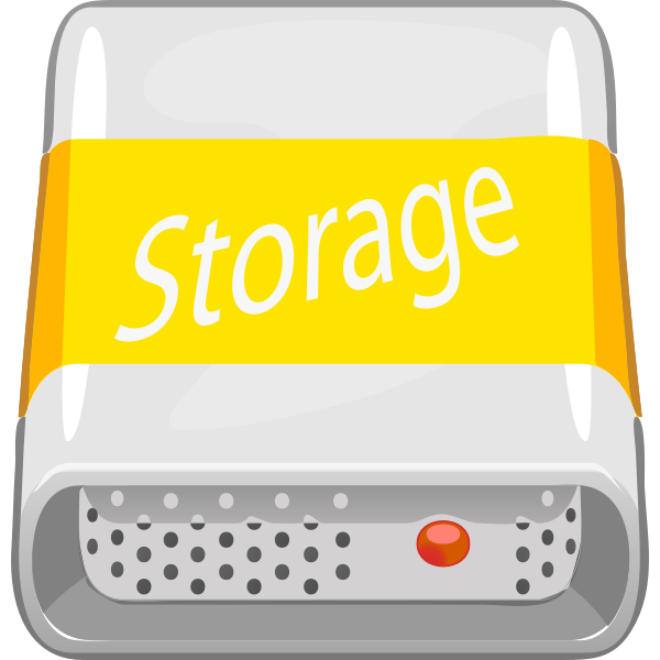 Vector image of orange colored PC storage unit