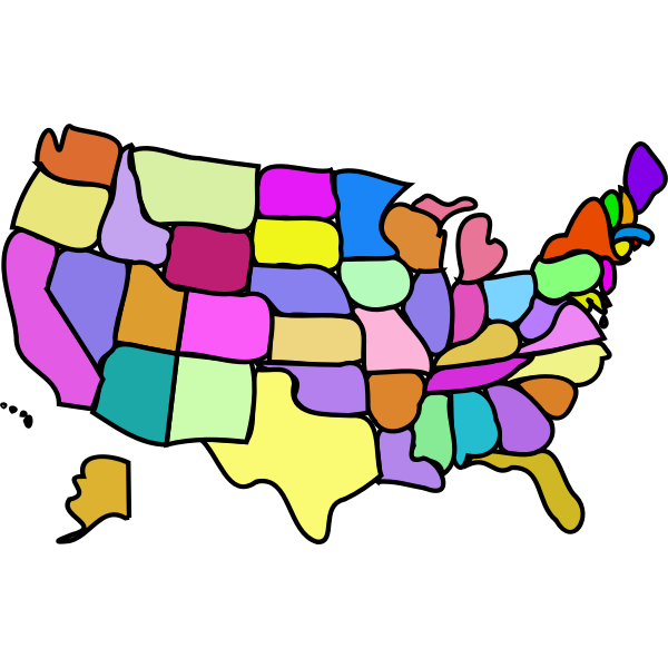 Map of USA without legend vector image