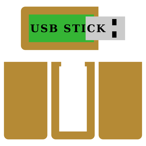 Vector image of wooden USB stick