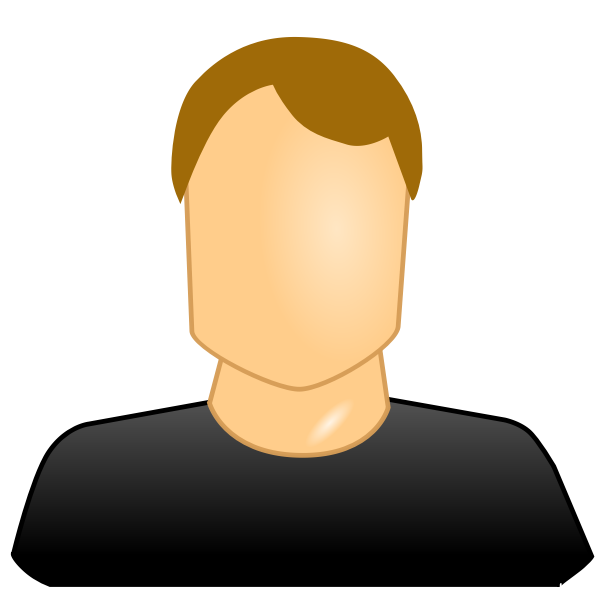 Vector image of blank face male user icon