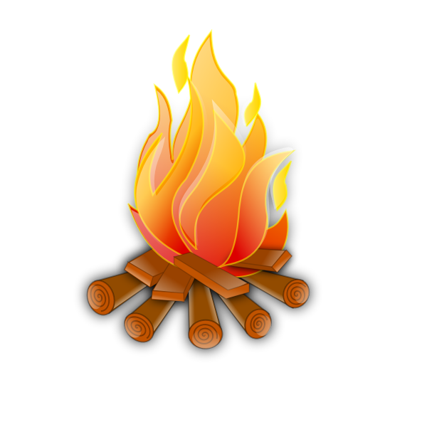 Vector image of wooden fire