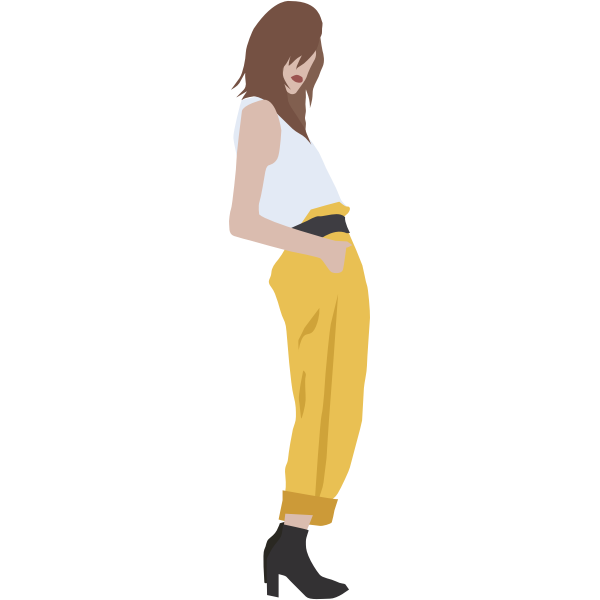 Vector image of eighties style girl