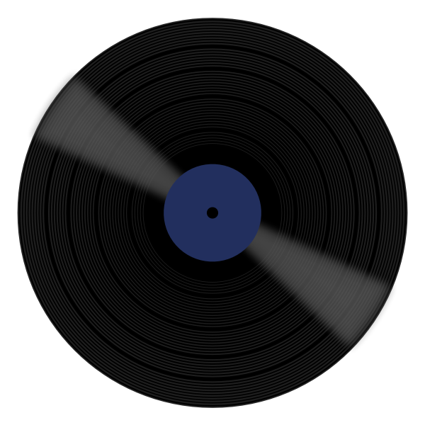 Vector image of vinyl disc with blue label