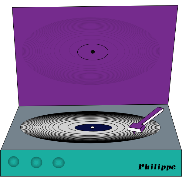 Simple Philippe turntable vector clip art