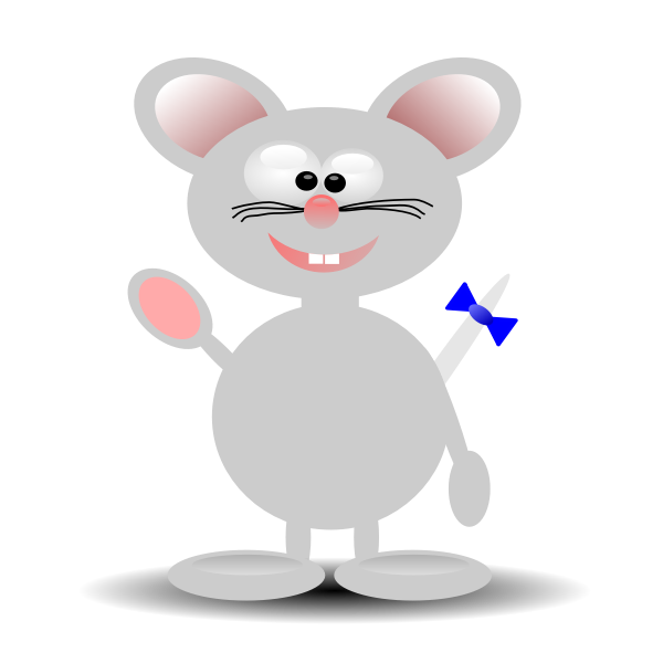 Vector graphics of happy cartoon mouse standing