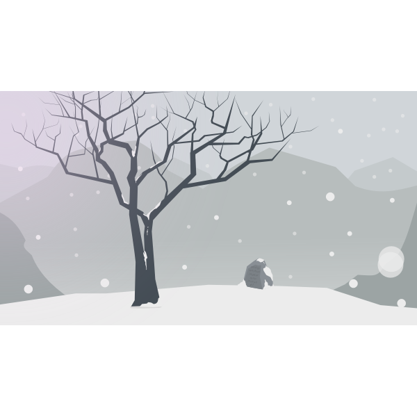 Winter scenery vector drawing