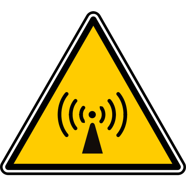 Vector image of triangular radio signal warning sign