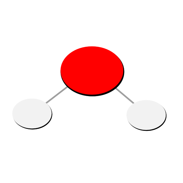 Water molecule H2O vector drawing