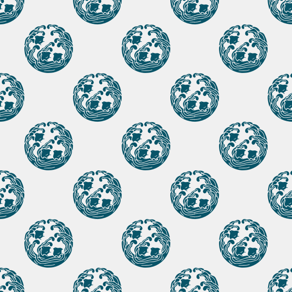 wave and plover seamless pattern