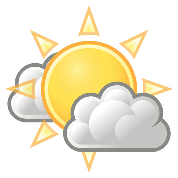 Vector image of color weather forecast icon for sunny intervals