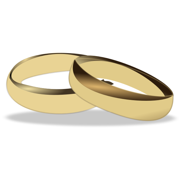 Gold wedding rings vector clip art