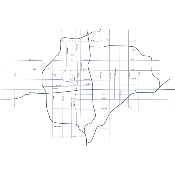 Street map of Wichita Kansas