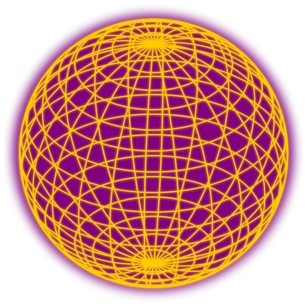 Wired globe yellow and purple vector clip art