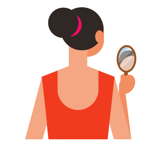 Woman with a hand mirror