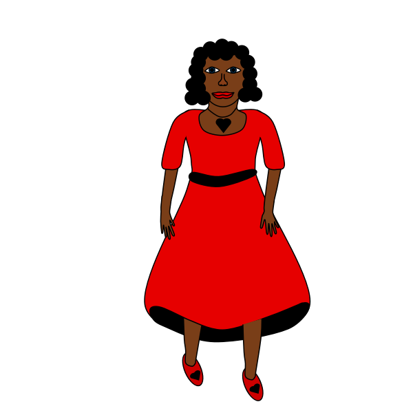 Woman in a red dress