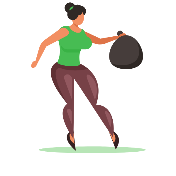 Woman throwing garbage
