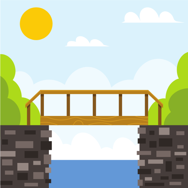 Small wooden bridge
