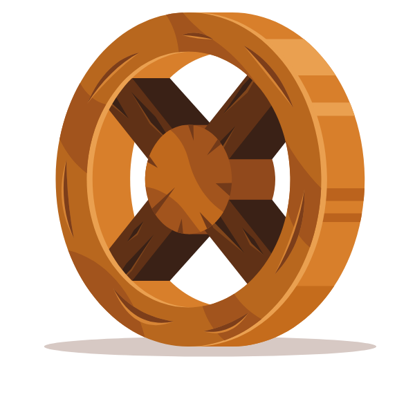 Wooden wheel 3D