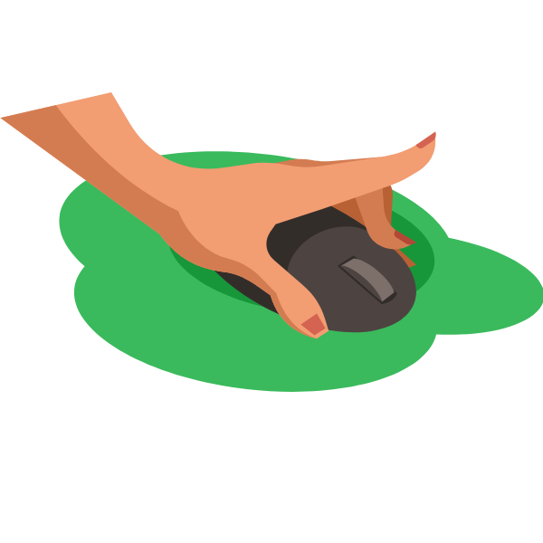 Hand with a computer mouse