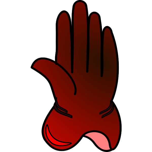 Vector drawing of red left glove