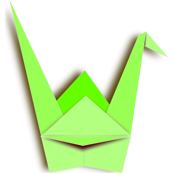 Green paper crane