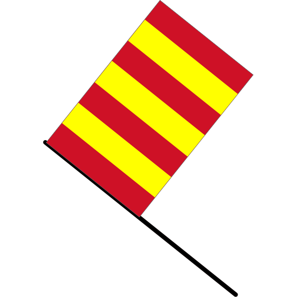 Yellow and red striped flag vector clip art