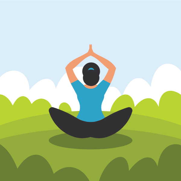 Outdoor yoga scene