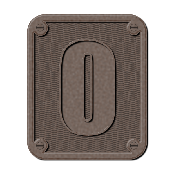 Metal number zero vector clip art