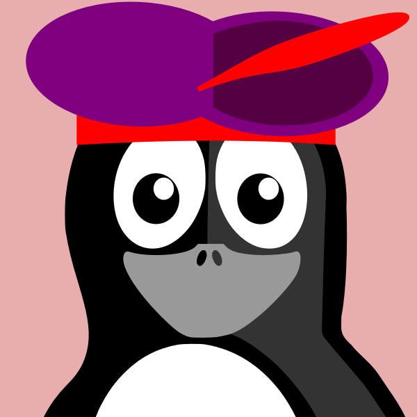 Penguin with purple hat