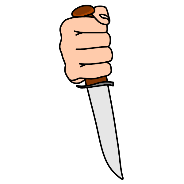 Hand holding a knife