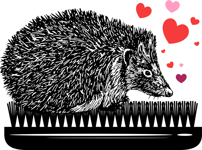 Hedgehog with Hearts