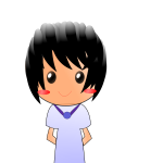 Cartoon guy with black hair vector image