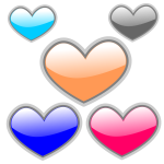 Selection of vector color glossy hearts