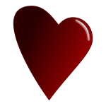 Red heart with reflection vector image