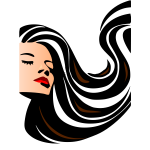 Vector image of woman with lustrous long hair