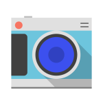 Pastel colored camera vector image