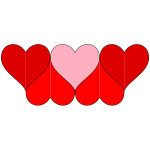 Six hearts decoration vector image