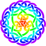Celtic knot 3 (rainbow colours)