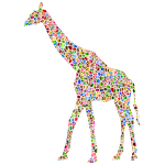 Chromatic Tiled Giraffe Silhouette