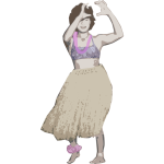 Old Style Hula Dancer - Colour