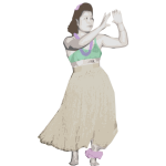 Old Style Hula Dancer 2 - Colour